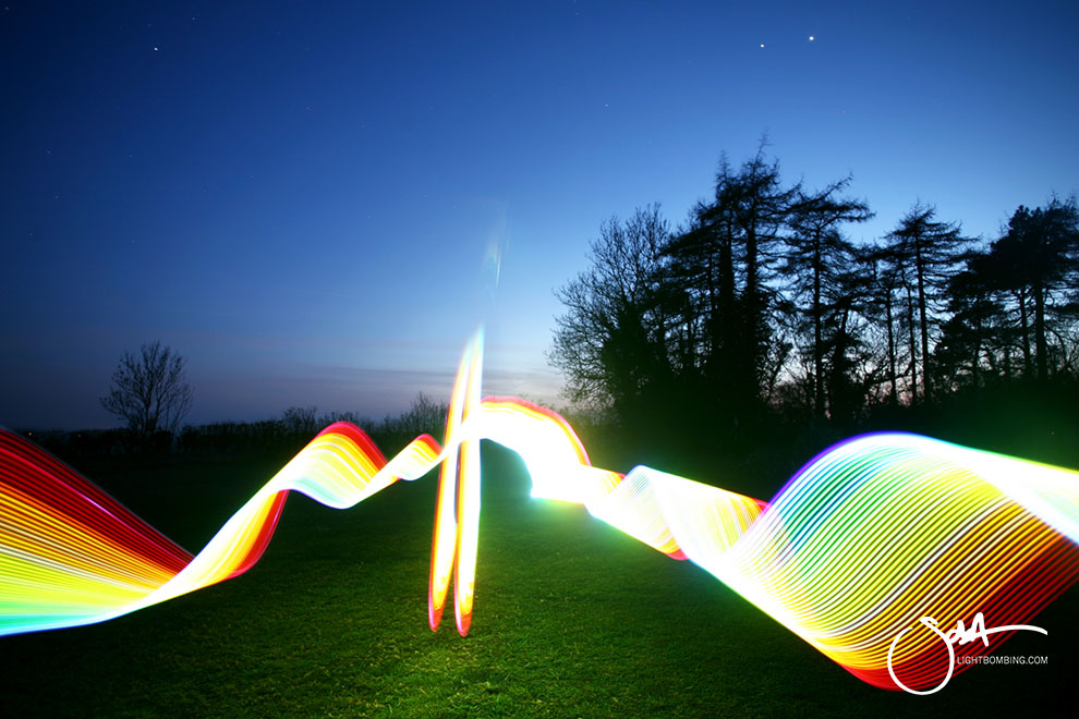 Light Artist sola Light painting countryside at the rollright Stones 6